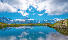 Fantastic Landscape With Lake On The Background Of Mont Blanc, F