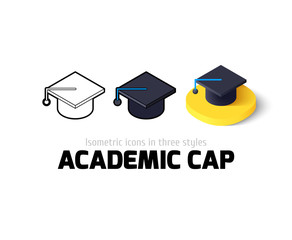 Academic cap icon in different style