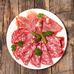 Canvas Print - salami and cured ham