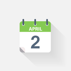 Sticker - 2 april calendar icon