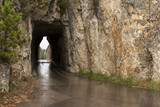 Fototapeta Na drzwi - Needles Tunnel / A narrow tunnel on a road.
