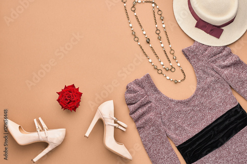 Fotografie, Obraz Autumn Fashion woman Clothes Accessories Set