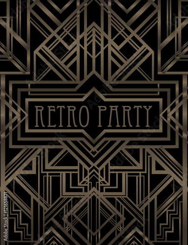 Vintage background. Retro style seamless pattern of 1920s Stock Vector