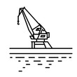 Flat linear port crane illustration