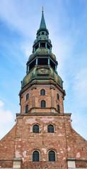 Sticker - Look from the bottom at Saint Peter church in Riga