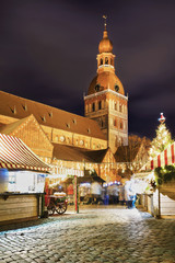 Sticker - Street of the Christmas market near the Riga Cathedral