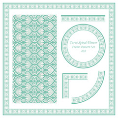 Wall Mural - Vintage Border Pattern 428 Curve Spiral Fan Flower
