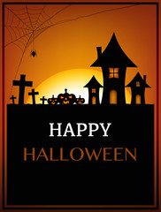 Wall Mural - Happy Halloween background, Design for useful to be poster, card, invitation, book cover, halloween party sticker