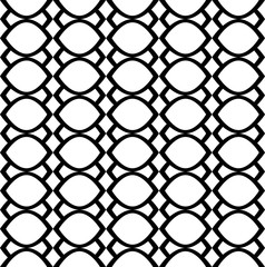 Wall Mural - Fun pattern with white and black shapes on white background

