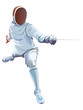 Fencing Player. Fencer Swordsman Athletes on a white background