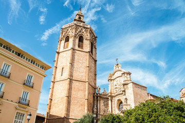 Miguelete tower and Cathedral in Valencia, Spain