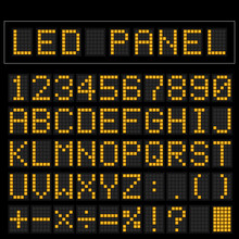 Orange Digital Squre Led Font Display With Sample Panel