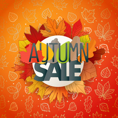 Poster - Autumn sale composition. Autumn card template