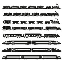 Trains Set. Vector Illustration. 