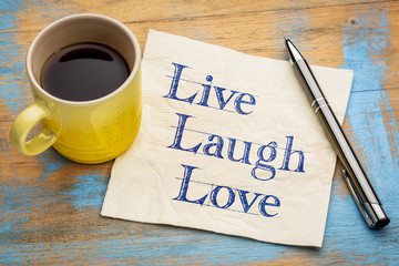 Wall Mural - live, laugh, love - napkin concept