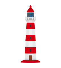 Canvas Print - Red Lighthouse Isolated