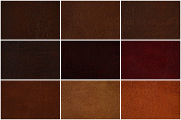 Leather texture set in several shades of Brown