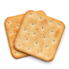 Dry cracker cookies isolated on white background cutout