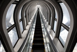 Fototapeta Przestrzenne - futuristic escalator ,abstract space in a modern building