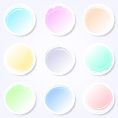 Canvas Print - Pastel brush strokes circle buttons
