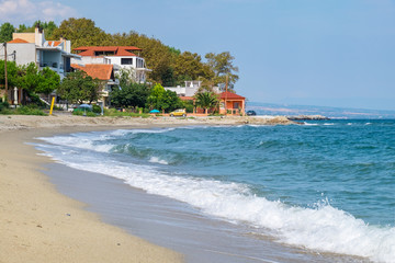 Canvas Print - Platamonas beach. Pieria, Greece