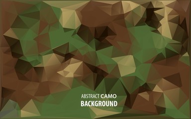 Wall Mural - Abstract Vector Military Camouflage Background Made of Geometric Triangles Shapes.