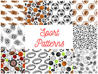 Wall Mural - Sport balls seamless patterns