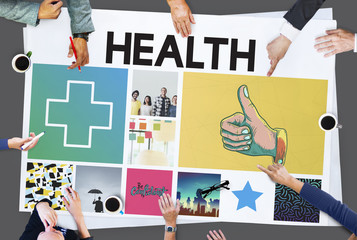 Canvas Print - Health Happy Cross Thumbsup Concept