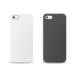 Blank realistic white and black phone cases mockup
