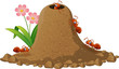 © ekyaky - Cartoon ants colony and ant hill
