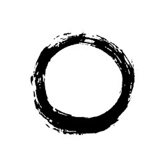 Canvas Print - grunge background circle black on white. sketch to create border. round shape texture for banner. di