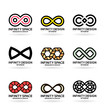 Set of various infinity symbols and logo design elements (7)