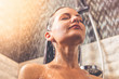 Beautiful woman taking shower