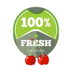 Sticker - Natural organic fruits logo, label, badge template