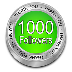 1000 Followers Thank you - 3D illustration