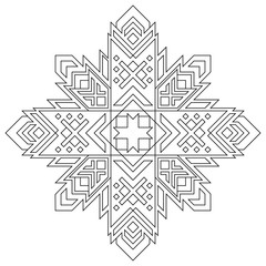 Wall Mural - Black and white pattern of Latvian Auseklis symbol, vector image.