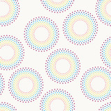 Fototapeta Abstrakcje - Seamless pattern with dotted circles in rainbow colors.