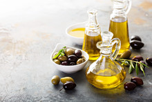 Olive Oil In Vintage Bottles