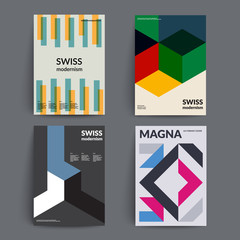 Wall Mural - Retro covers set. Swiss style modernism. Eps10 vector.