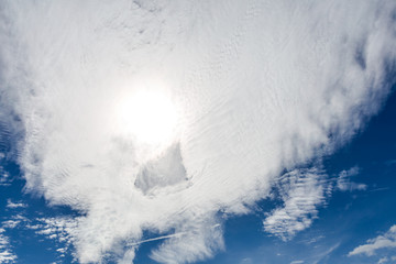 white clouds on blue sky