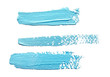  Three turquoise  light blue  strokes of the paint brush isolate