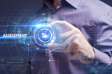business, technology, internet and network concept. young busine