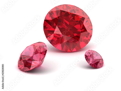 Fotografía Shiny white ruby illustration (high resolution 3D image) 3D illu