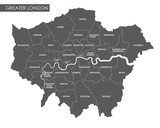 Fototapeta Mapy - Vector Greater London administrative map