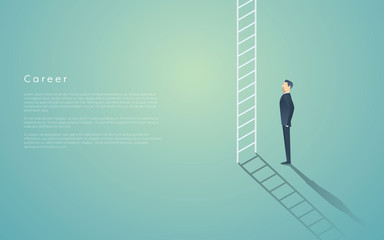business career ladder concept with businessman vector symbol. corporate job promotion, progress, gr