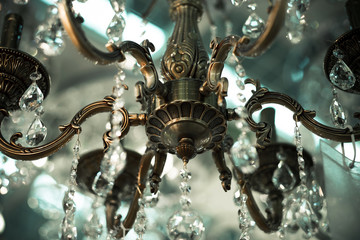 Wall Mural - Vintage crystal lamp details