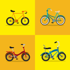 Sticker - flat design assorted bikes image image vector illustration