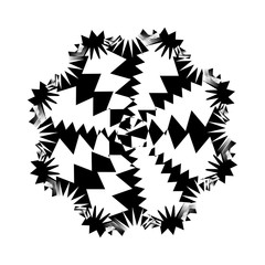 Black and White Abstract Psychedelic Art Background. Vector Illu