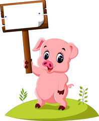 Poster - Cute pig cartoon