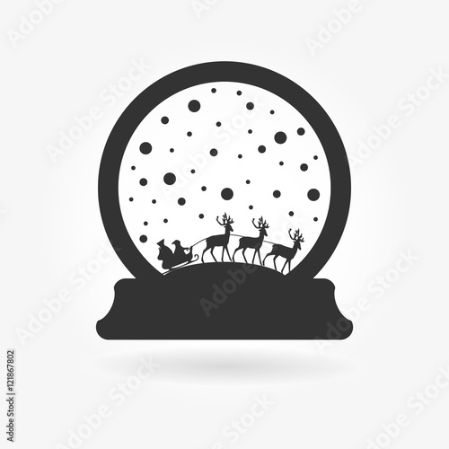 Download Vector illustration of a christmas snow globes silhouette ...